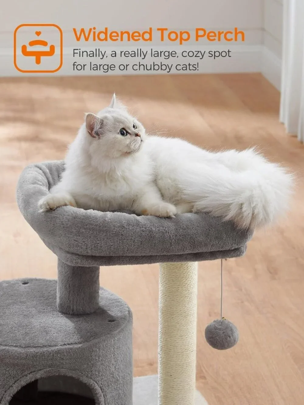 Cozy Small Cat Tree with Scratching Post & Plush Condo for Kittens - Light Gray
